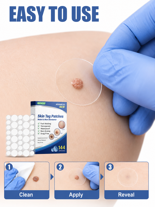 EELHOE 144 Wart & Skin Tag Removal Patches | Drug-Free