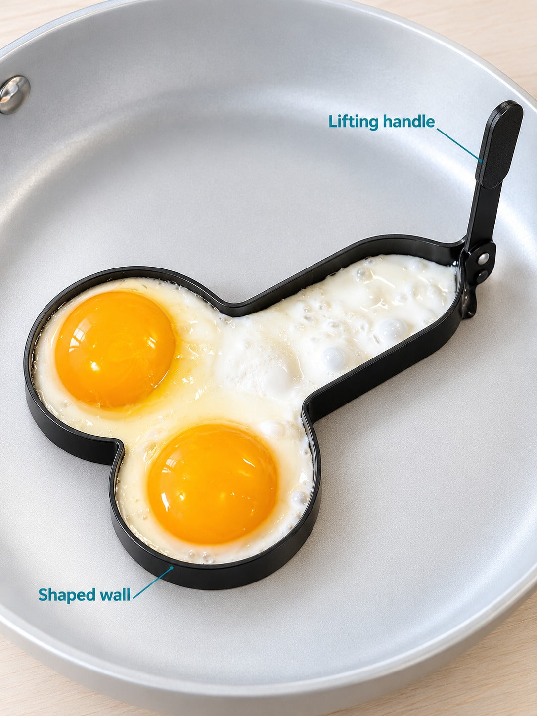 Egg Ring Mould with Handle for Fun Novelty Breakfast