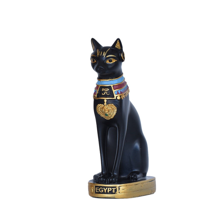 Egyptian Cat Statue | Black & Gold Lucky Home Decor