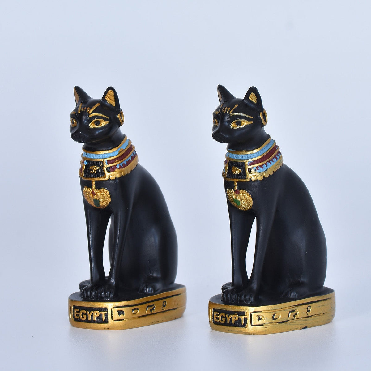 Egyptian Cat Statue | Black & Gold Lucky Home Decor