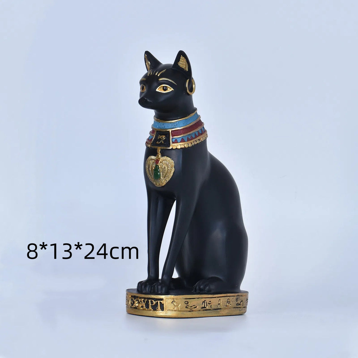 Egyptian Cat Statue | Black & Gold Lucky Home Decor