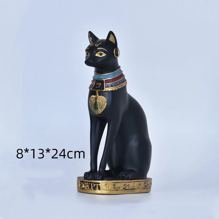 Egyptian Cat Statue | Black & Gold Lucky Home Decor