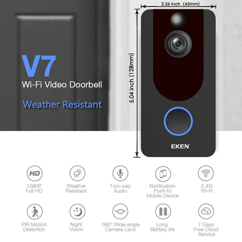 Wireless Video Doorbell Camera with 1080P Night Vision