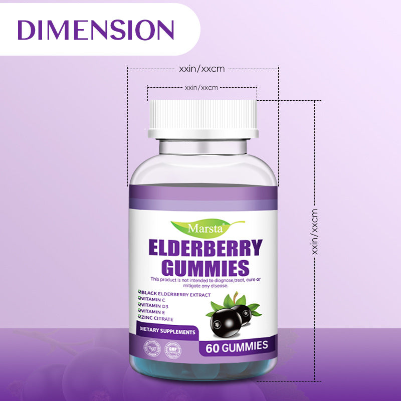 Black Elderberry Gummies with Vitamin C, D3 & Zinc