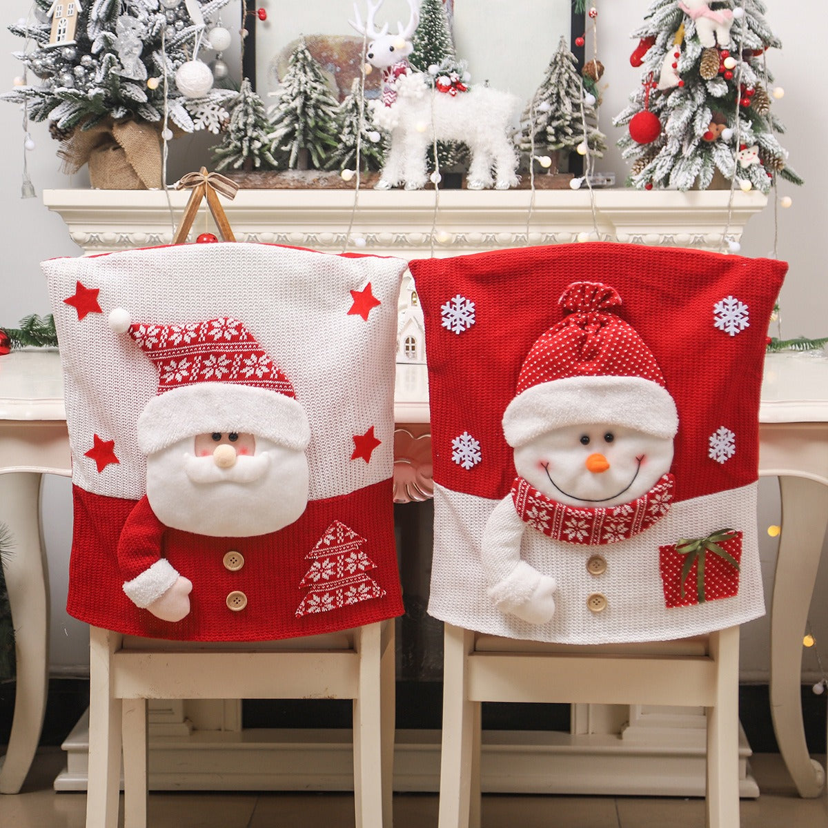 Christmas Chair Covers | 3D Santa Snowman Reindeer
