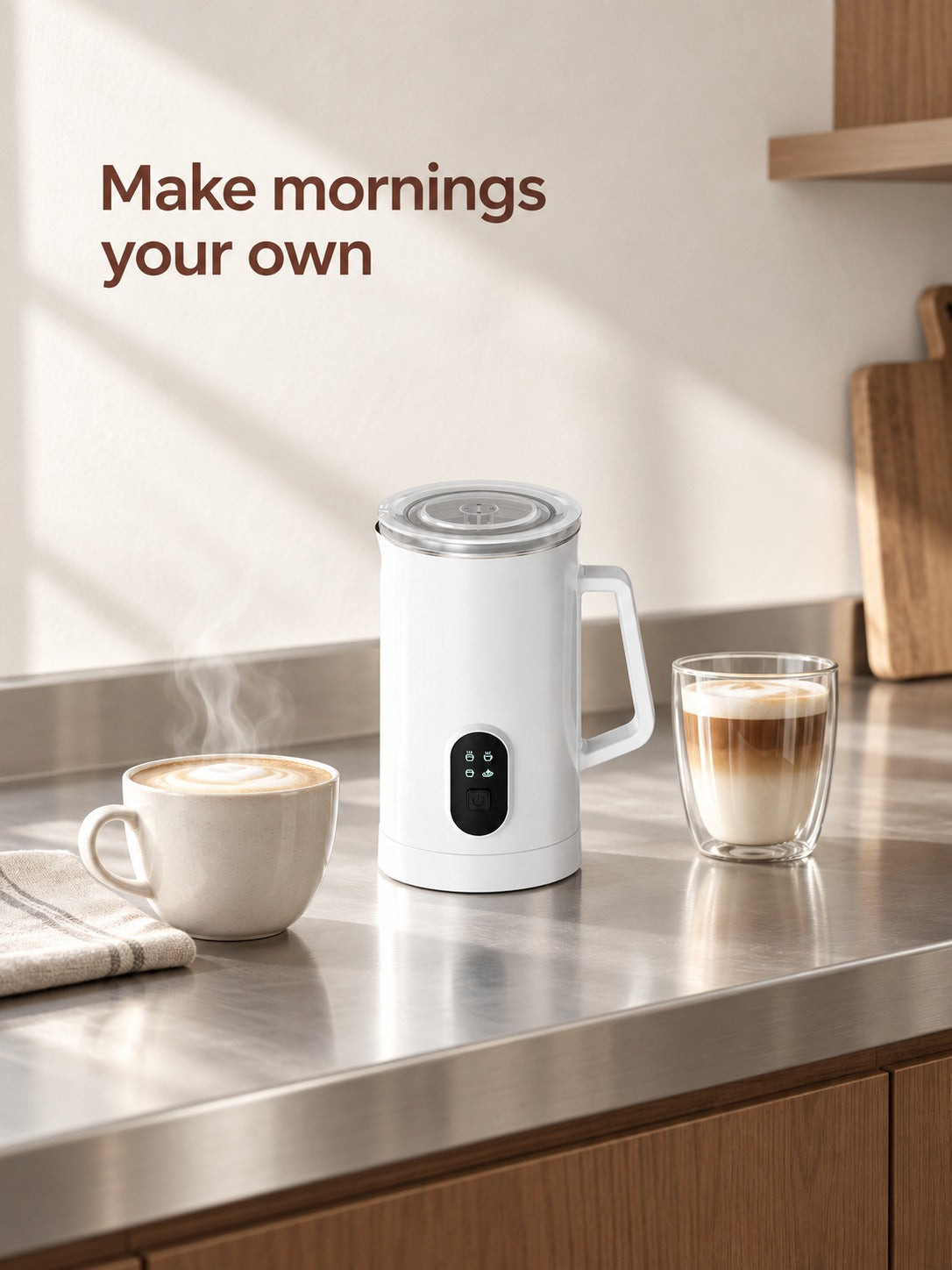 Electric Milk Frother for Café-Style Foam at Home