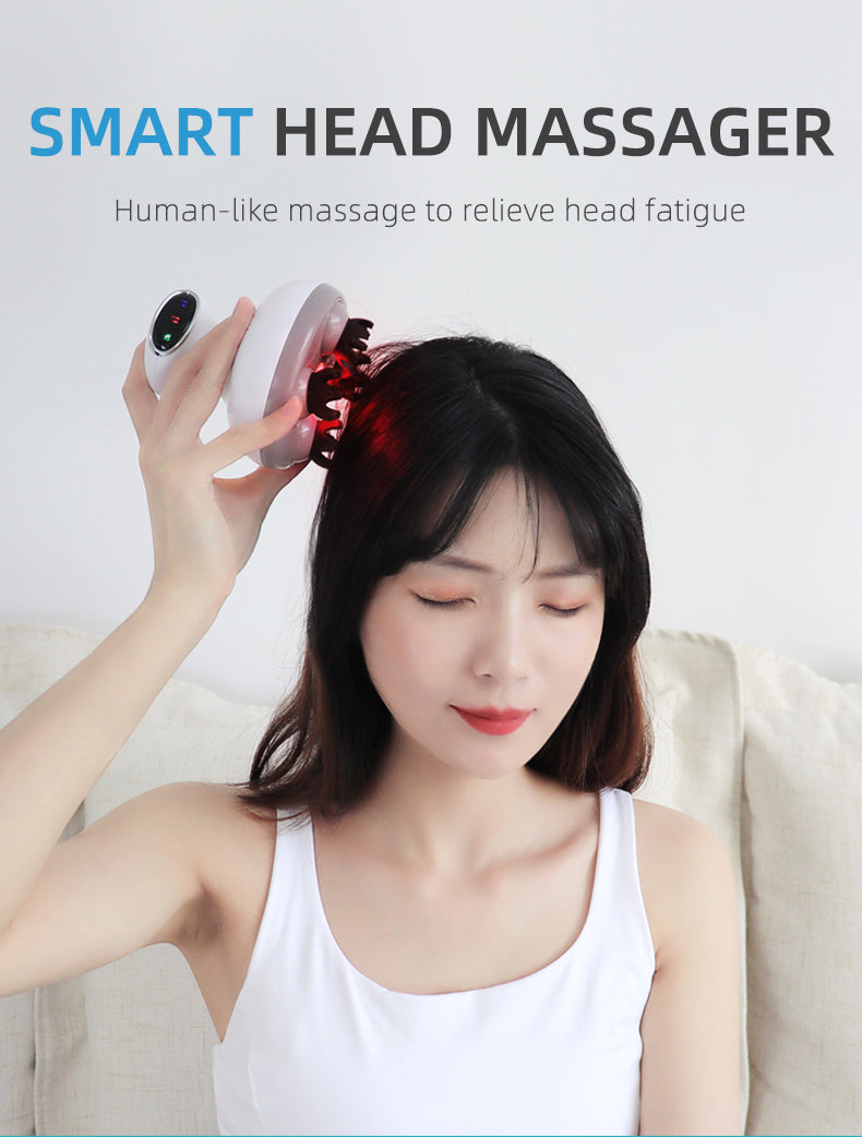 Electric Scalp Massager with Kneading Nodes and Red Light