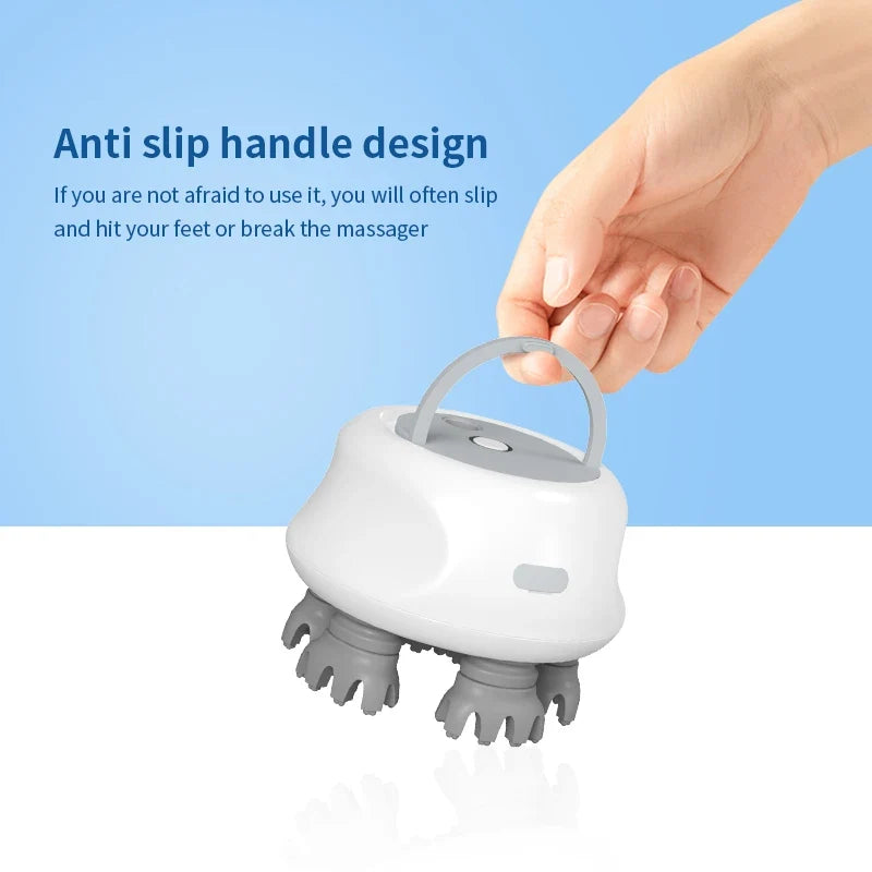 Waterproof Scalp Massager with Kneading Nodes for Relief