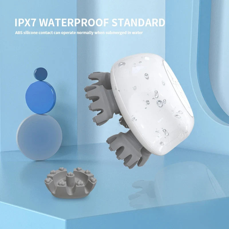 Waterproof Scalp Massager with Kneading Nodes for Relief