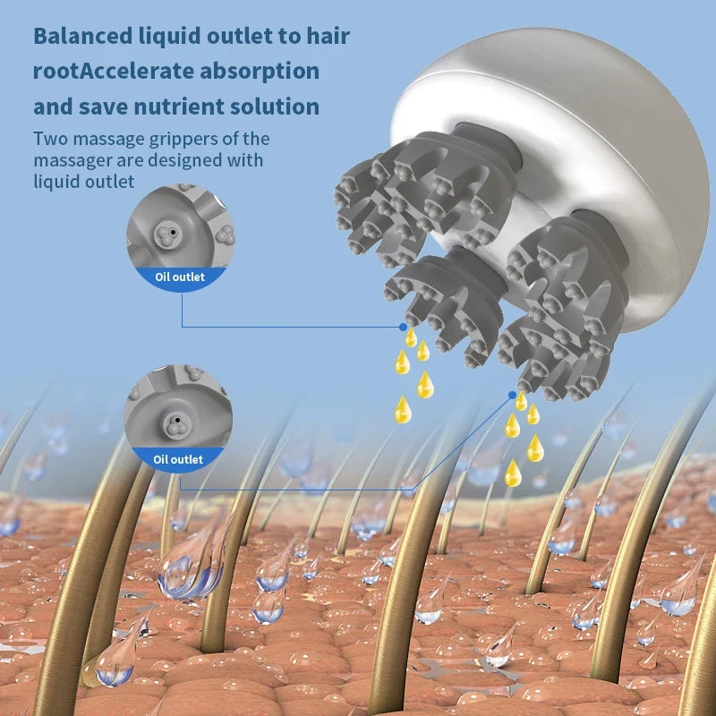 Waterproof Scalp Massager with Kneading Nodes for Relief