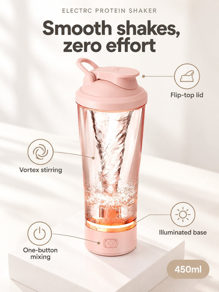 Electric Protein Shaker Cup 450ml with Vortex Stirring