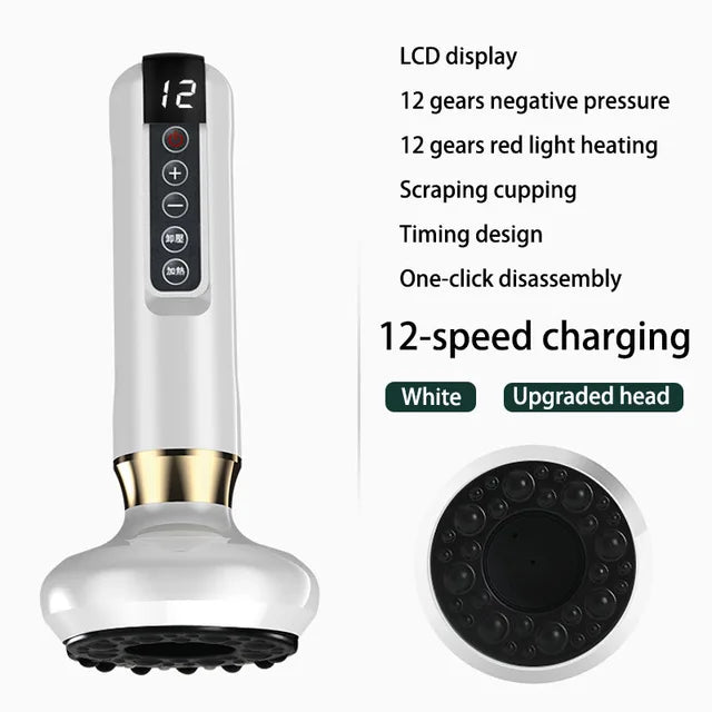 Electric Cupping Massager with 4 Interchangeable Heads