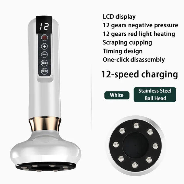 Electric Cupping Massager with 4 Interchangeable Heads