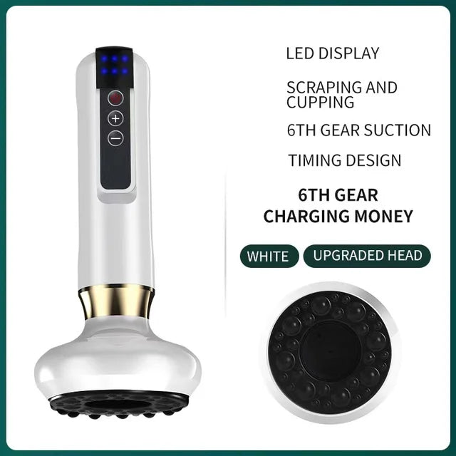 Electric Cupping Massager with 4 Interchangeable Heads