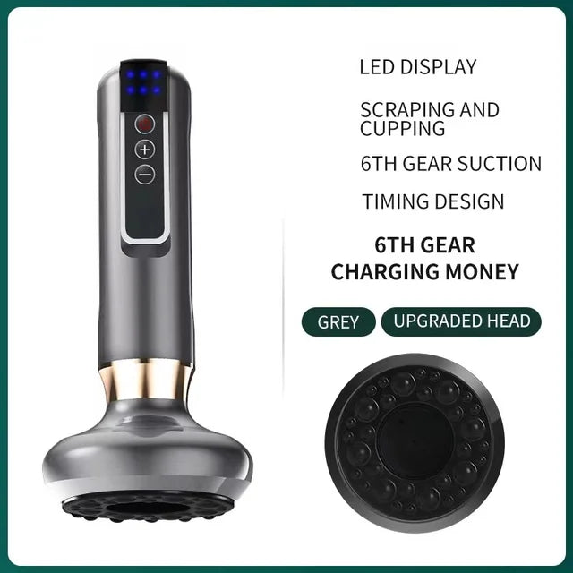 Electric Cupping Massager with 4 Interchangeable Heads