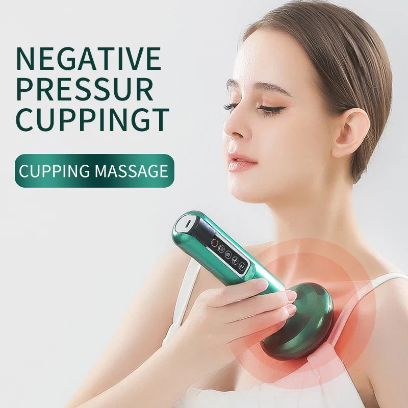 Electric Cupping Massager with 4 Interchangeable Heads