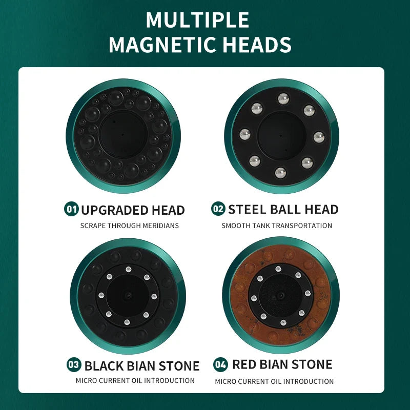 Electric Cupping Massager with 4 Interchangeable Heads