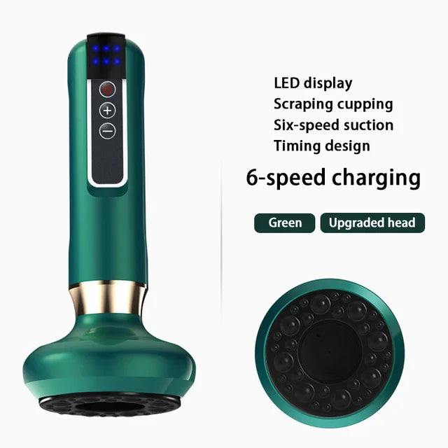 Electric Cupping Massager with 4 Interchangeable Heads