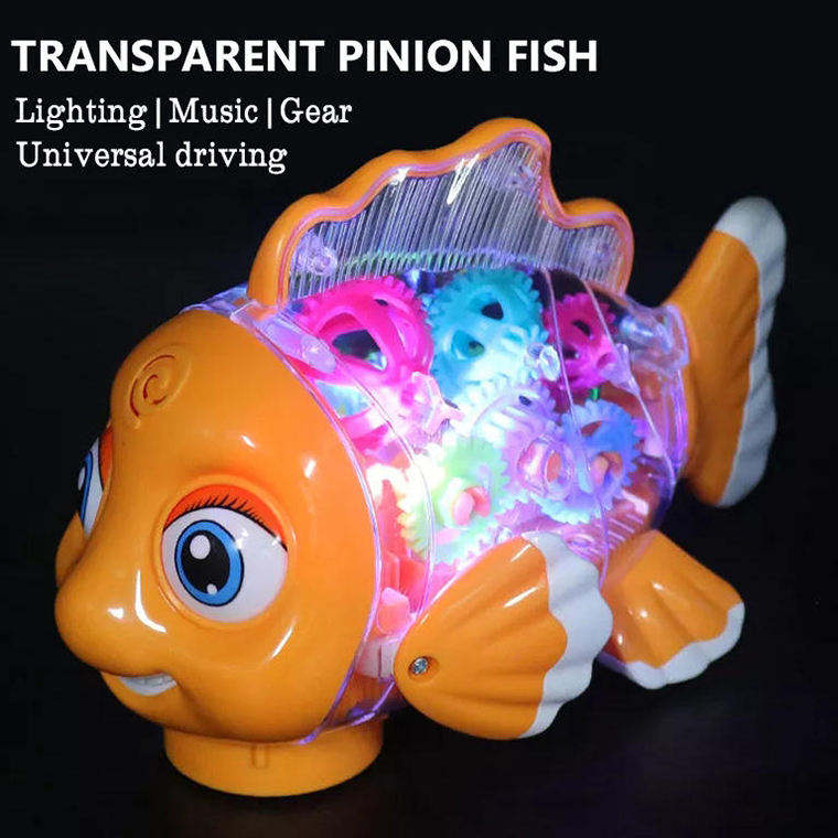 Self-Driving Fish Toy With Lights, Music & Moving Tail