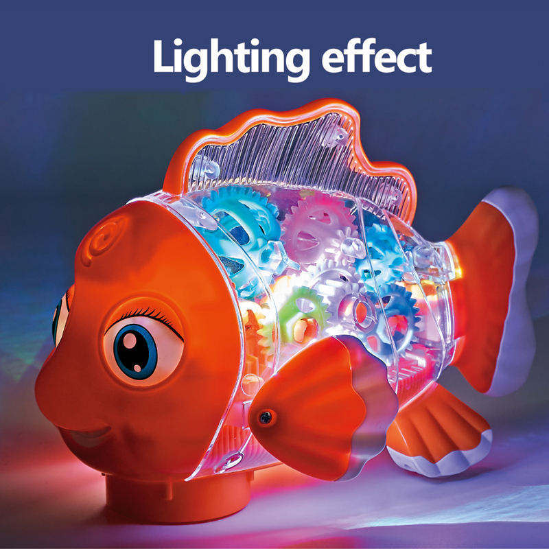 Self-Driving Fish Toy With Lights, Music & Moving Tail