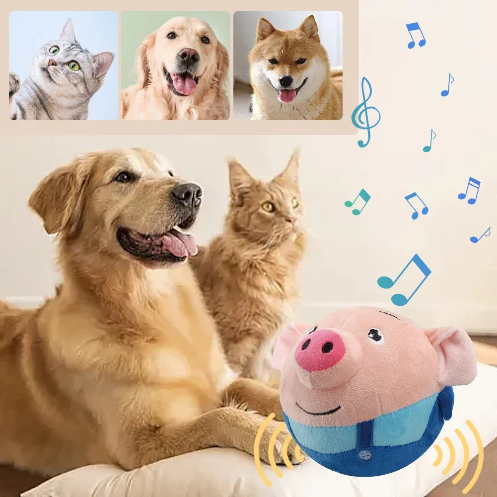 Interactive Plush Dog Toy With Music, Vibration & Bounce