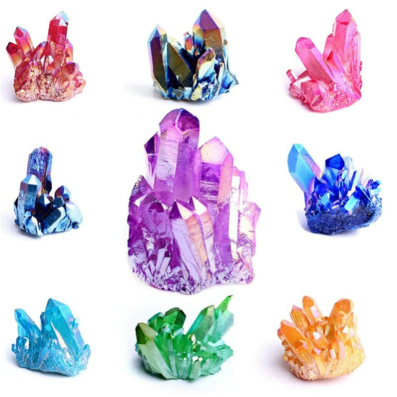 Electroplated Crystal Clusters for Colorful Home Decor