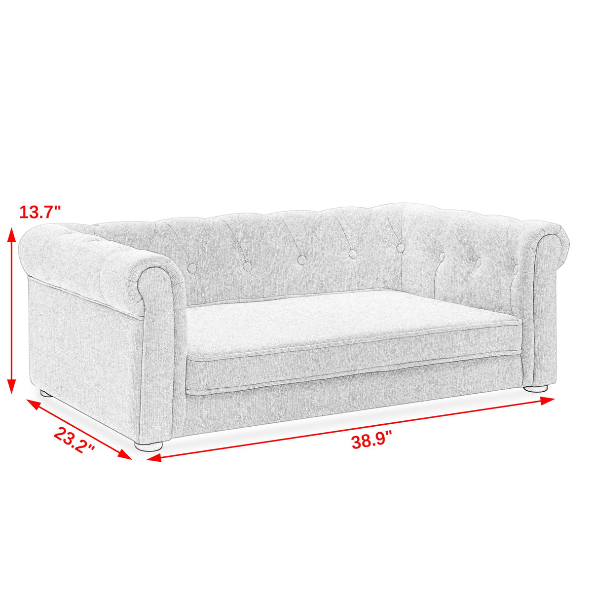 Chesterfield Elevated Dog Bed for Medium & Large Dogs