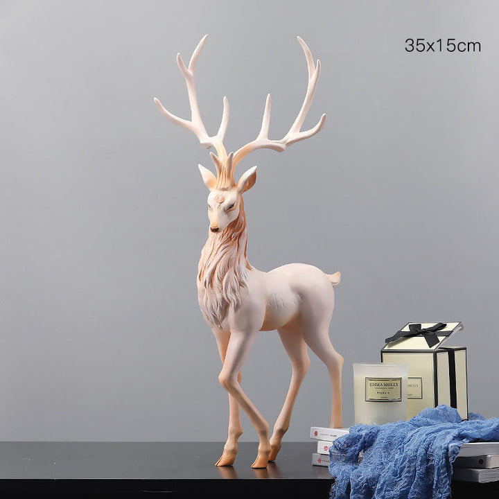 Sculptural Elk Ornament Set for Foyer & Cabinet Decor