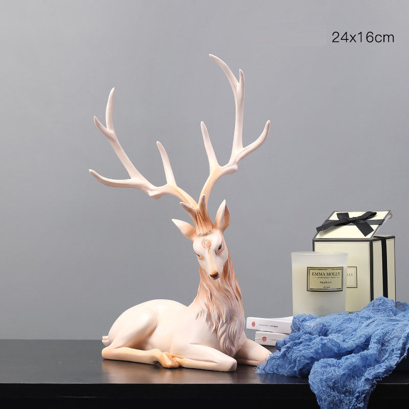 Sculptural Elk Ornament Set for Foyer & Cabinet Decor