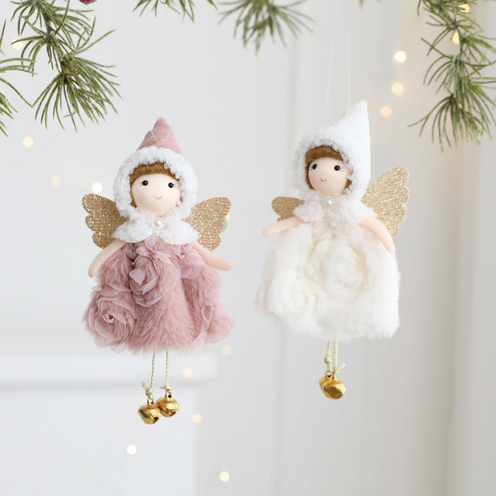 Plush Angel Christmas Tree Ornament With Jingle Bells