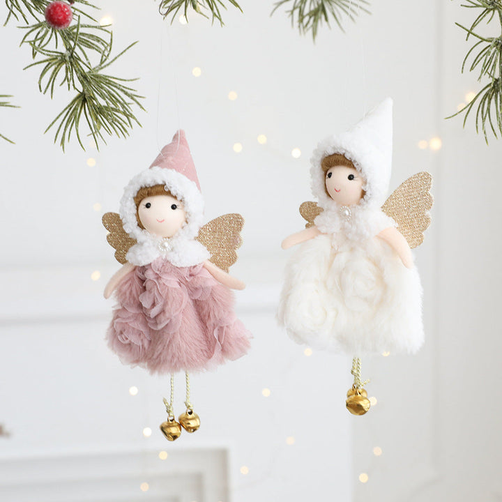 Plush Angel Christmas Tree Ornament With Jingle Bells