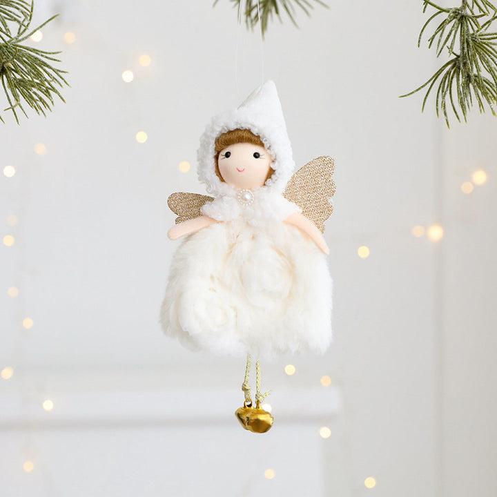 Plush Angel Christmas Tree Ornament With Jingle Bells
