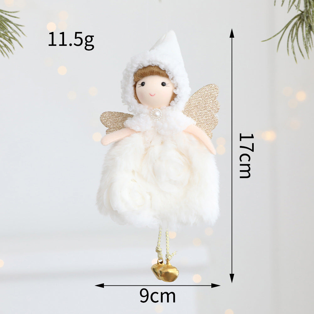 Plush Angel Christmas Tree Ornament With Jingle Bells