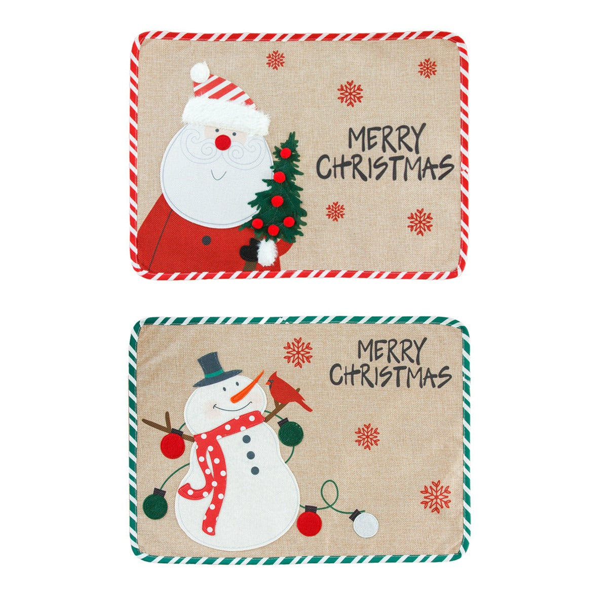 Christmas Meal Mats Santa Snowman Festive Table Decor