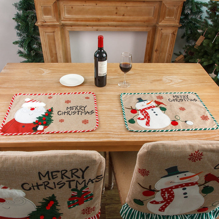Christmas Meal Mats Santa Snowman Festive Table Decor