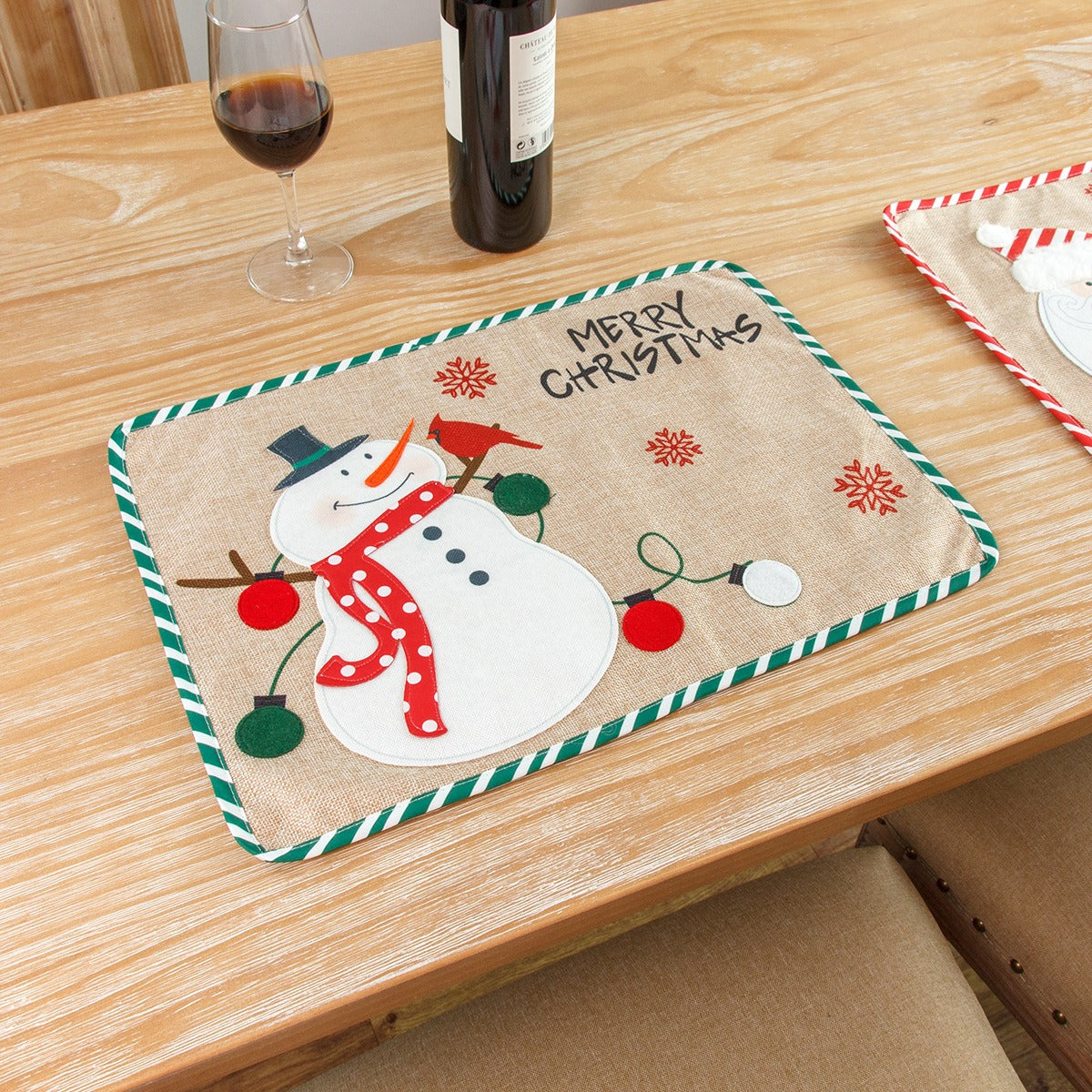 Christmas Meal Mats Santa Snowman Festive Table Decor