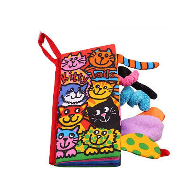 Soft Baby Sensory Fabric Book With Tactile Animal Tails