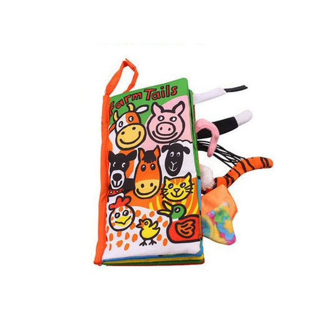Soft Baby Sensory Fabric Book With Tactile Animal Tails