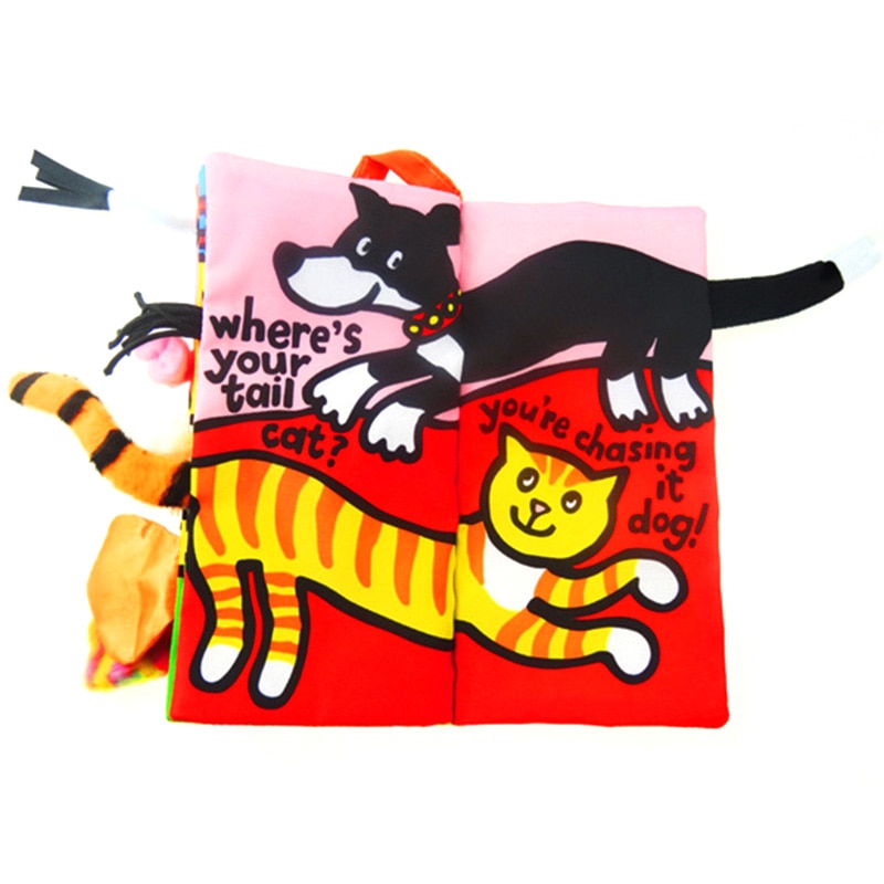 Soft Baby Sensory Fabric Book With Tactile Animal Tails