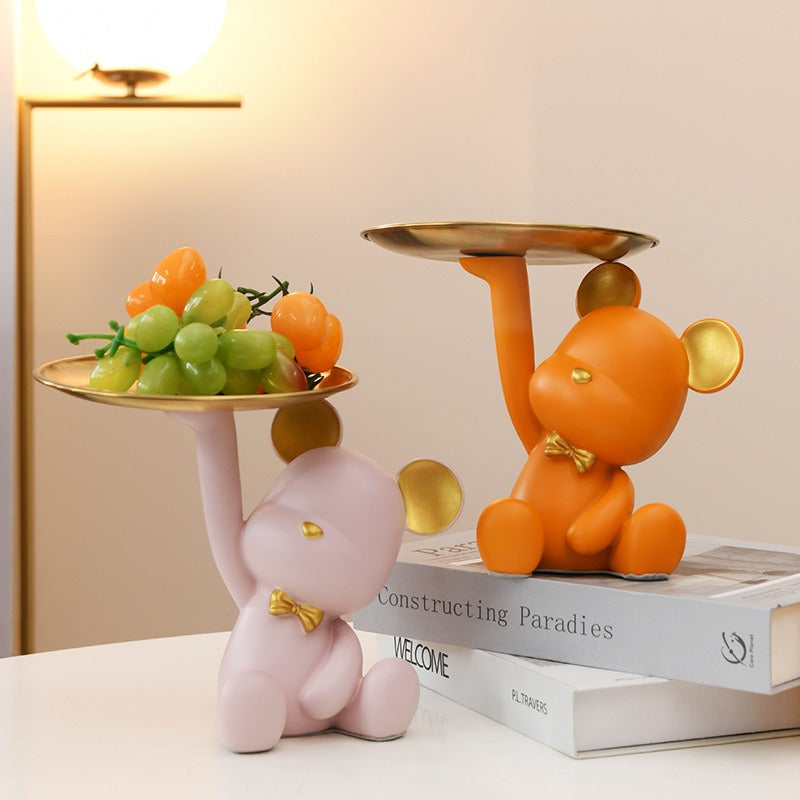 Bear-Shaped Decorative Tray for Entryway Organization