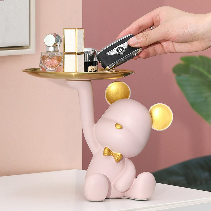 Bear-Shaped Decorative Tray for Entryway Organization