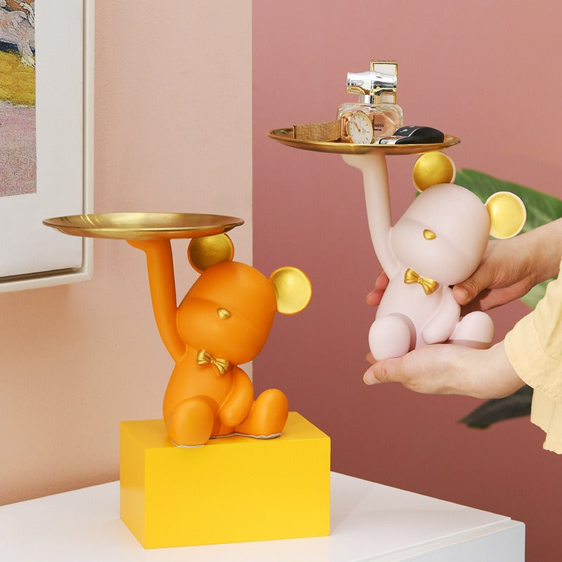 Bear-Shaped Decorative Tray for Entryway Organization