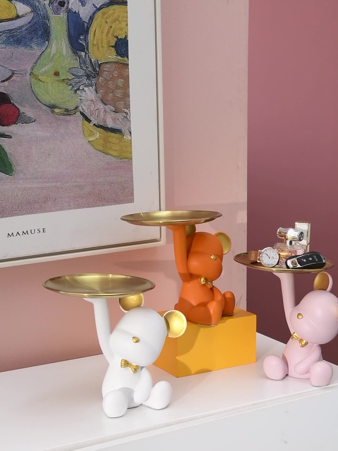 Bear-Shaped Decorative Tray for Entryway Organization