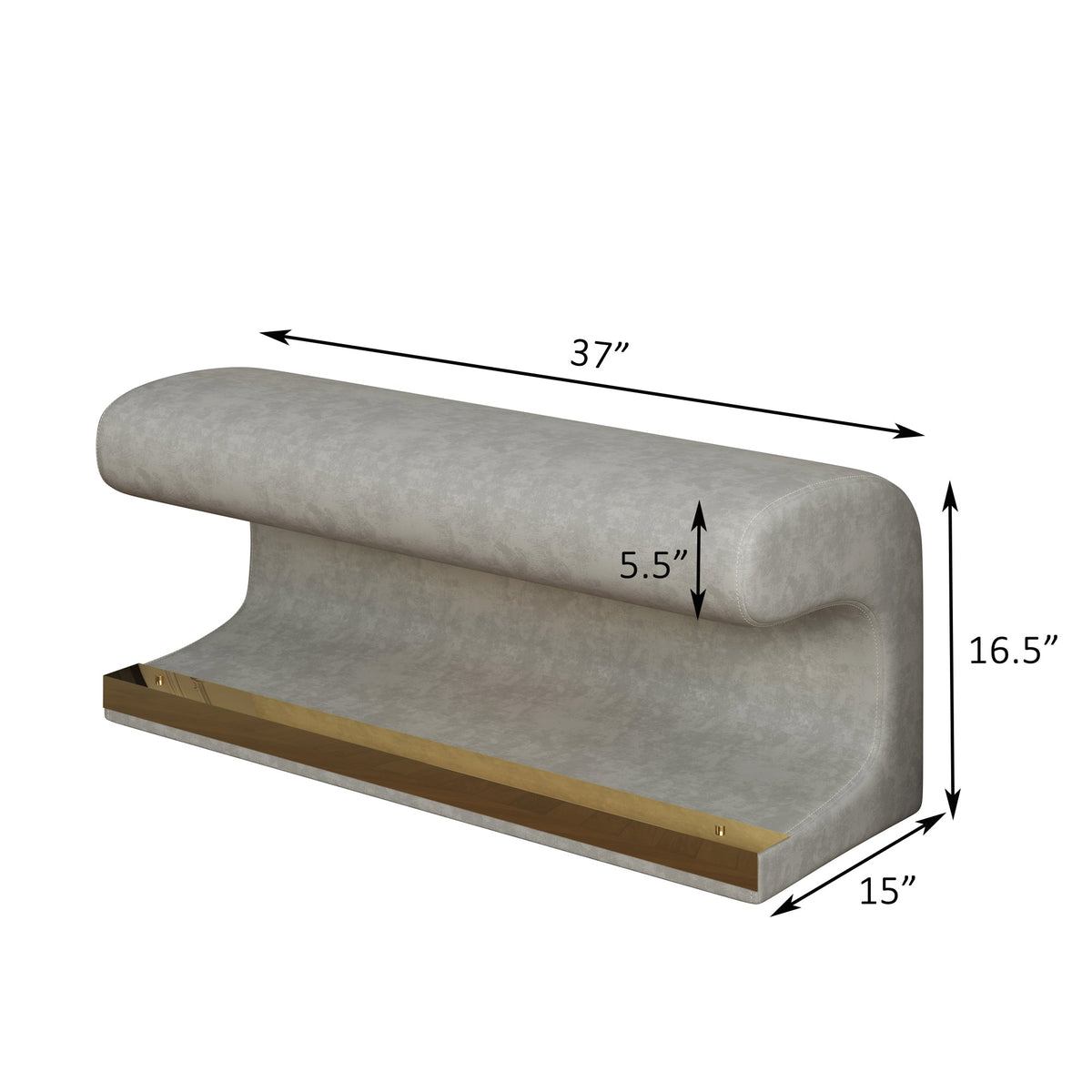 Upholstered Entryway Bench with Sensor LED Light Strip