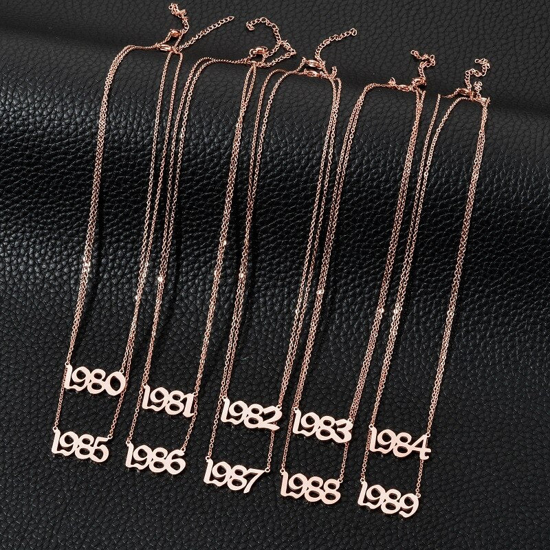 Year Number Necklace | Personalized Birthday Gift