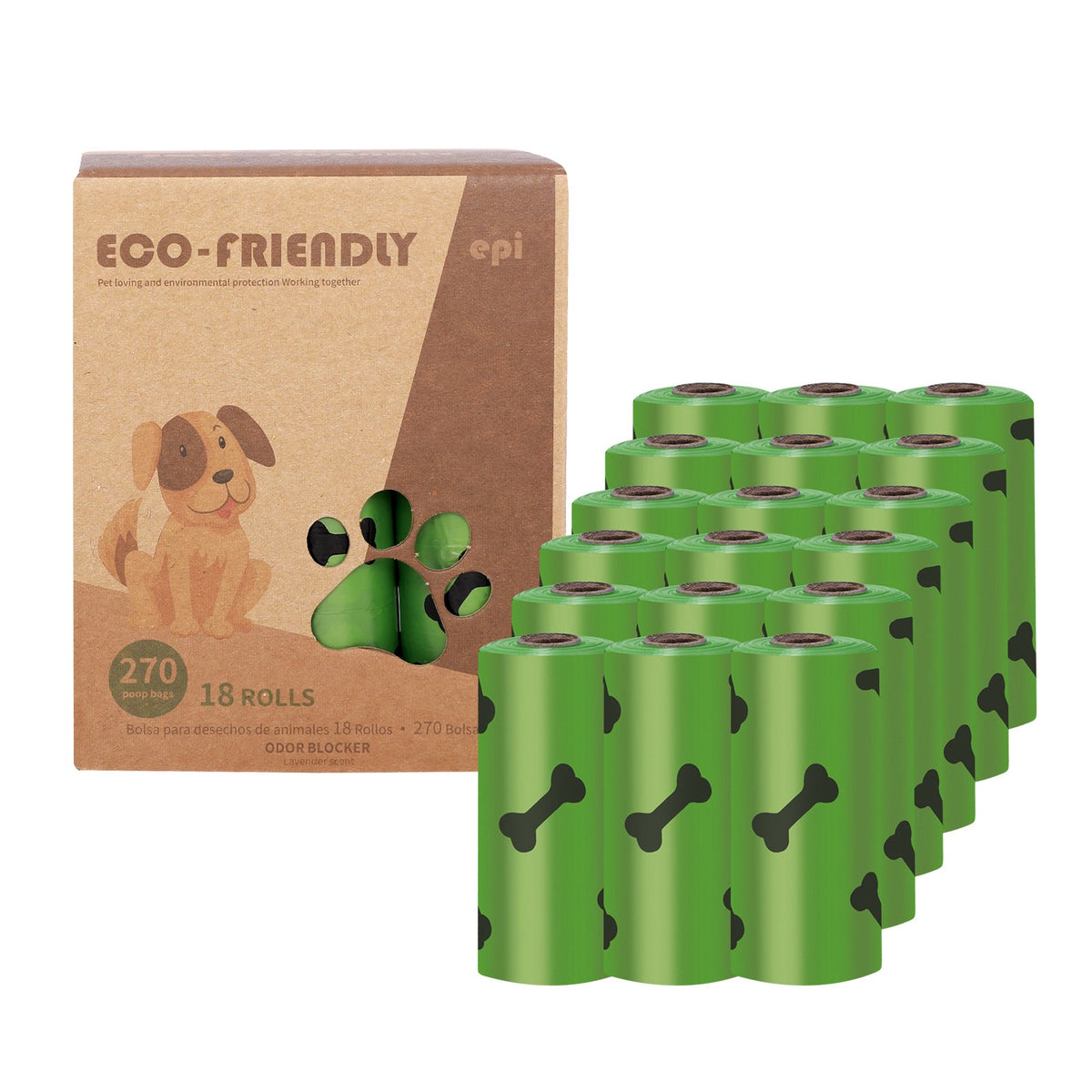 Eco-Friendly Dog Poop Bags with Handy Leash Dispenser