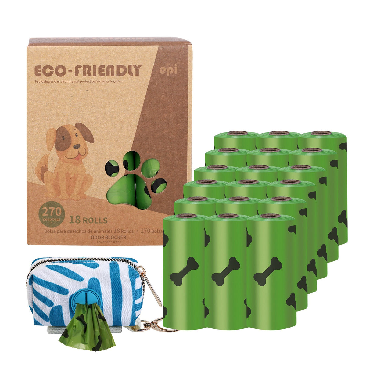 Eco-Friendly Dog Poop Bags with Handy Leash Dispenser
