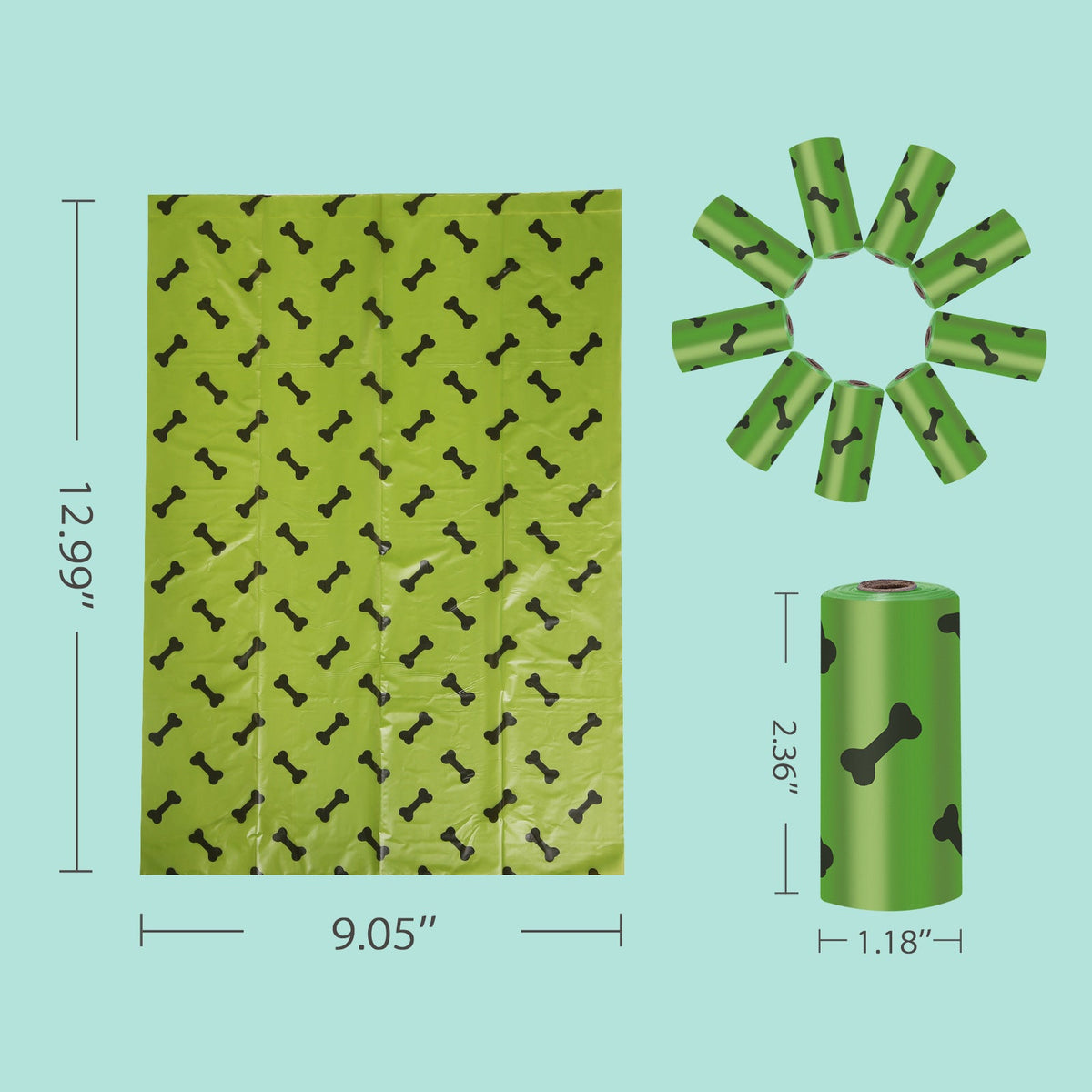 Eco-Friendly Dog Poop Bags with Handy Leash Dispenser