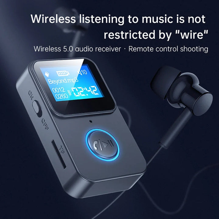 Bluetooth 5.0 Audio Receiver with Screen and MP3 Player