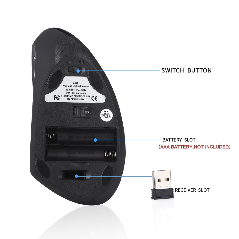 Left-Handed Vertical Ergonomic Mouse for Relaxed Wrists